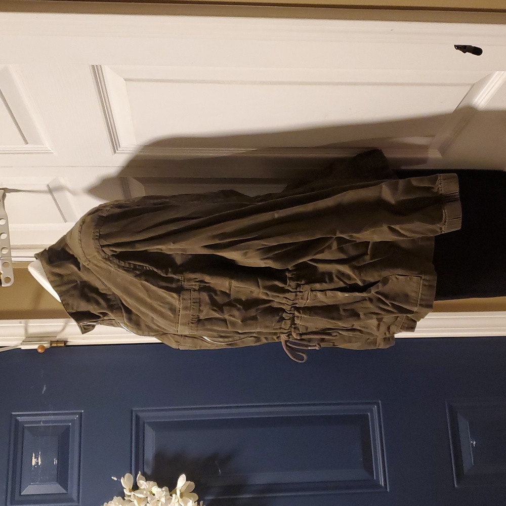 Old Navy Olive Green Women's Zip Down Drawstring Jacket - Size XXL - Picture 8 of 12